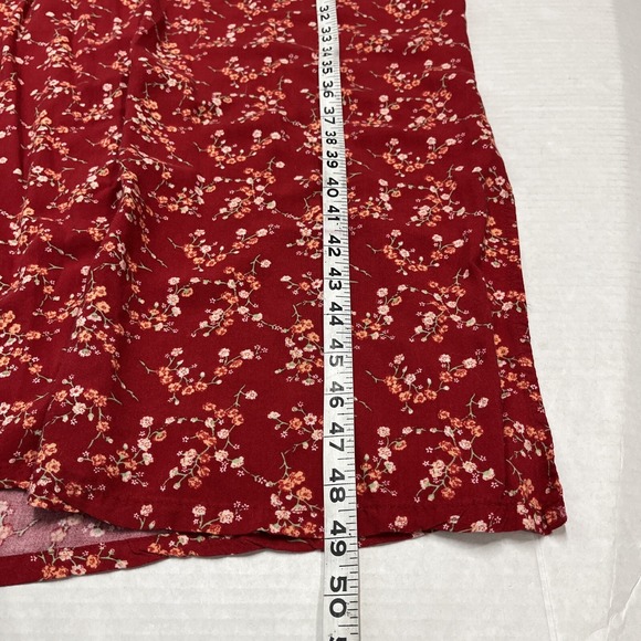 Vintage Bentley Maxi Y2K Dress Size 11/12 Red Micro Floral Maxi Cottagecore Boho - Picture 5 of 7